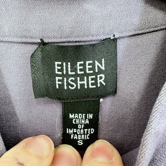 Eileen Fisher Lavender Mock Neck Cotton Blend Lightweight Jacket Size S - Picture 6 of 6